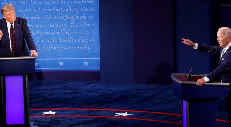 Biden challenges Trump to engage in audience-free debates.